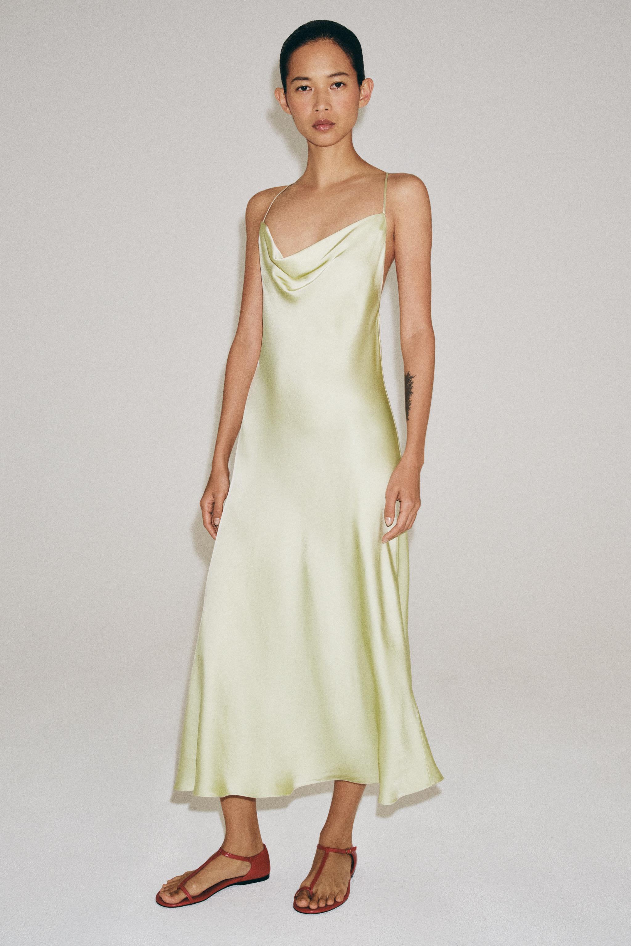 SATIN SLIP DRESS ZW COLLECTION